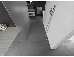 Mexen Kioto, Walk-In zuhanyparaván 120 x 200 cm, 8 mm-es matt üveg, csiszolt acél profil, 800-120-002-97-30