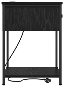 Éjjeliszekrény 2 pcs Musta tammi 42 x 41 x 56 cm Faanyag