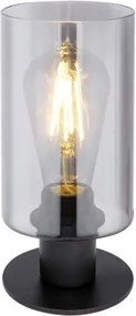 Globo 15465T Asztali lámpa matt fekete fém váz, füstszínű üveggel. , Ø:100, H:215, fényforrás nélkül 1xE27 60W 230V
