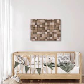 Kép - bézs kocka (üvegen) (70x50 cm)