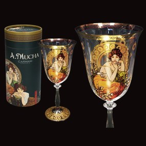 Talpas üvegpohár Mucha Topáz