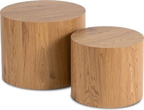 Dohányzóasztal szett natúr tölgy színben LEILA