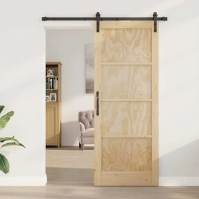 Csúszóajtó Természetes és fekete 83 x 211 cm
