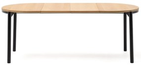 Natúr színű bővíthető étkezőasztal tölgyfa dekoros asztallappal 90x120 cm Montuiri – Kave Home