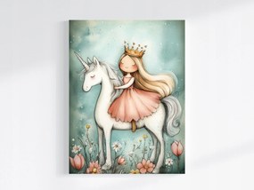 Vászonkép Canvas Mese Hercegnő Unikornis Fantázia 75x100