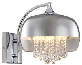 MILAGRO ML3803 LUNA Kristály Fali Lámpa Króm, Átlátszó E14 IP20