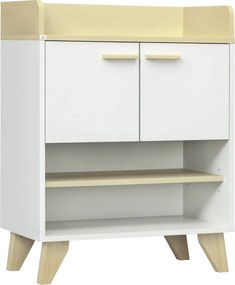 HOMCOM Multi-funkciós Szekrény Különálló Polcokkal, Bútor Nappaliba, Konyhába és Irodába, Fehér Fából, 60x30x78cm | Aosom