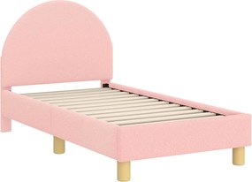 vidaXL Gyerekágy keret fejtámlával Rózsaszín 70 x 140 cm Juh Gyapjú