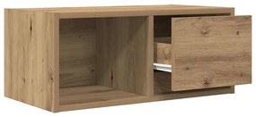 2 db kézműves tölgy szerelt fa TV-szekrény 60x31x25,5 cm