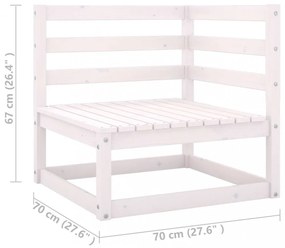 2 részes fehér tömör fenyőfa kerti ülőgarnitúra párnákkal