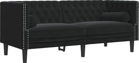 vidaXL Kanapé Fekete 174 x 74,5 x 70,5 cm Bársony