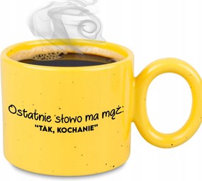 Bögre XXL Ravenna Sárga Férjnek Évfordulós Ajándék "Igen, drágám"