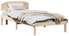 Ágykeret Fejtámlával 75x190 cm Tömör Fenyő