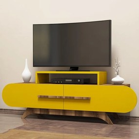 TV szekrény Rose - Walnut, Yellow