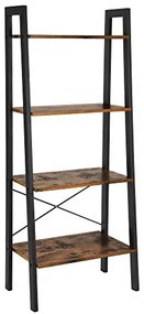 Könyvespolc, álló polc, rusztikus barna 56x34x137cm
