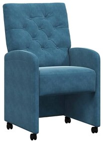 Kerekes Étkező Székek 2 pcs Kék 58 x 67 x 97 cm Bársony