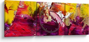 Absztrakció kép - festmény (órával) (90x30 cm)
