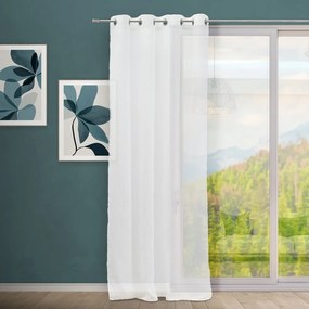 Fehér lenkeverék fényáteresztő függöny 140x260 cm Fifties – Casa Selección