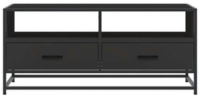 Fekete szerelt fa és fém dohányzóasztal 100 x 50 x 45 cm