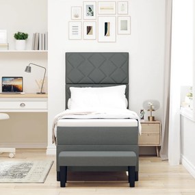 Box Spring Ágy Matraccal és Pad Sötétszürke 80x200 cm Szövet