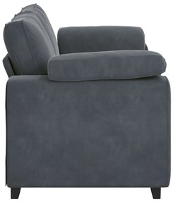 sötétszürke bársony loveseat kanapé 140 cm