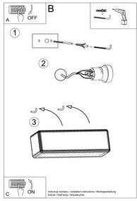 Fali lámpa SUBANI 1xE27/60W/230V