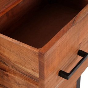 Széf fiókkal 3 pcs Barna 55 x 30 x 75 cm Tömör akácfa