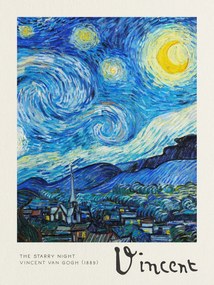 Festmény reprodukció The Starry Night - Vincent van Gogh, (30 x 40 cm)