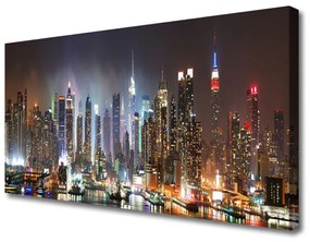Vászonkép falra Város Felhőkarcolók házak 140x70 cm