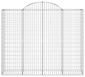 vidaXL 4 db íves horganyzott vas gabion kosár 200x50x160/180 cm