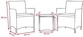 Avenberg VENETO Rattan szett - szürke rattan / szürke párnák