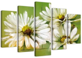 Gario Vászonkép Fehér virágok - 5 részes Méret: 100 x 70 cm