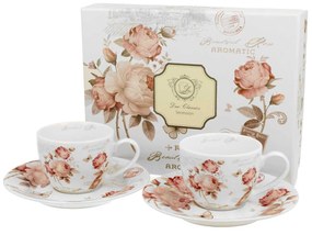Porcelán vintage virágos eszpresszó kávés csésze 2 db szett Sesecja
