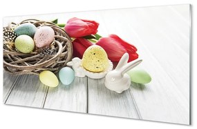 Üvegképek tojások tulipán 100x50 cm