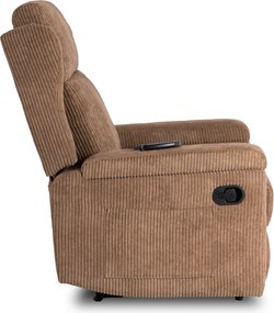 Masszázsfunkciós dönthető fotel barna kordbársony kárpitozással – SEBASTIAN