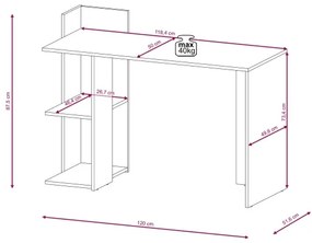 Íróasztal MARLO betonszürke/fehér