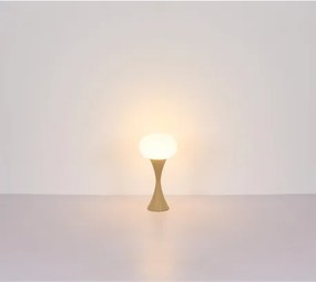 Globo 21027N Asztali lámpa, fém nikkel matt, fehér üveg, kábel PVC fekete, billenőkapcsoló a kábelen, ø: 180mm, M: 369mm, kábel hossza 1500mm, 1x E14 25W 230V izzó nélkül