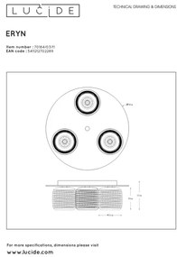 Lucide 70184/03/11 - Mennyezeti lámpa ERYN 3xG9/42W/230V