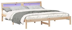 Ágykeret Barna 200 x 200 cm Tömör fenyőfa és Tömör fenyőfa