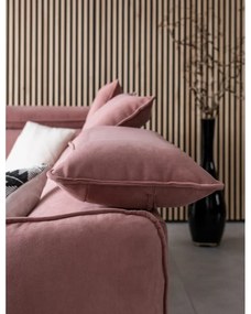 Világos rózsaszín bársony kinyitható sarokkanapé (bal oldali) Sweet Harmony – Miuform