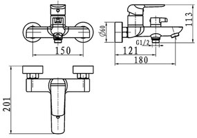 Novaservis - Kádcsaptelep NOBLESS TINA, fényes króm