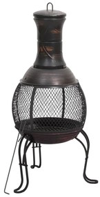 acél kerti tűzhely piszkavassal 39 x 39 x 90 cm