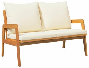 vidaXL Bisztró készlet párnával 2 pcs Olaj Természetes Tömör Akácfa