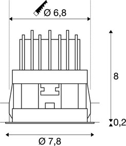 SLV HORN 1002592 Beépíthető spotlámpa 1xLED 3000K 445LM IP20