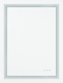 Fürdőszobai fali tükör, megvilágított, ezüst modern Vero fürdőszoba