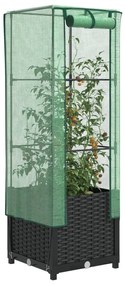 rattan megjelenésű magaságyás melegháztakaróval 40x40x139 cm