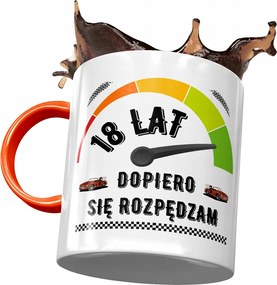 Narancssárga Bögre Születésnapra 18 18. 18. Nyomtatott Fotóval