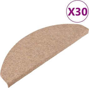 vidaXL 30 db bézs öntapadó lépcsőszőnyeg 65 x 22,5 x 3,5 cm