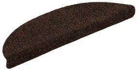 öntapadós lépcsőszőnyegek 30 db, barna, félkör alakú, 56 x 17 x 3 cm