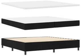 Boxspring ágy matraccal &amp; paddal Fekete 200x200 cm Szövet